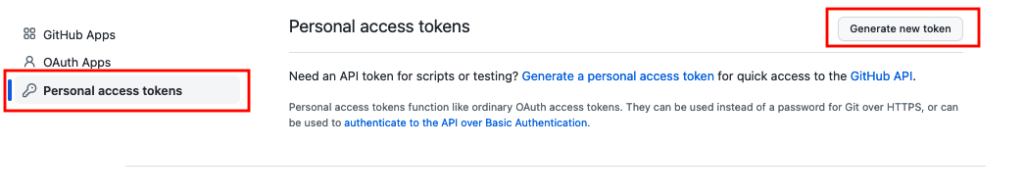 GitHub Personal access tokens