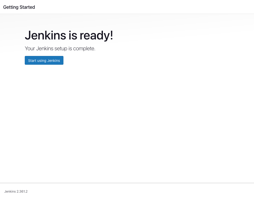 Start using Jenkins button