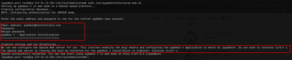 Configure pgAdmin with Apache